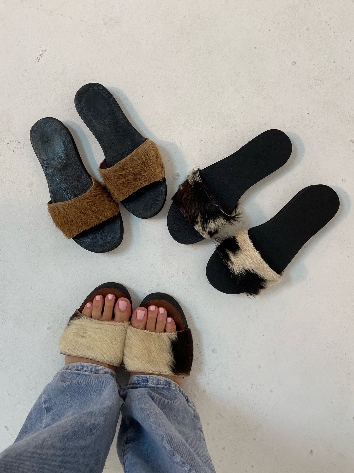 SANDALIA FURRY / CALF HAIR CHIVO