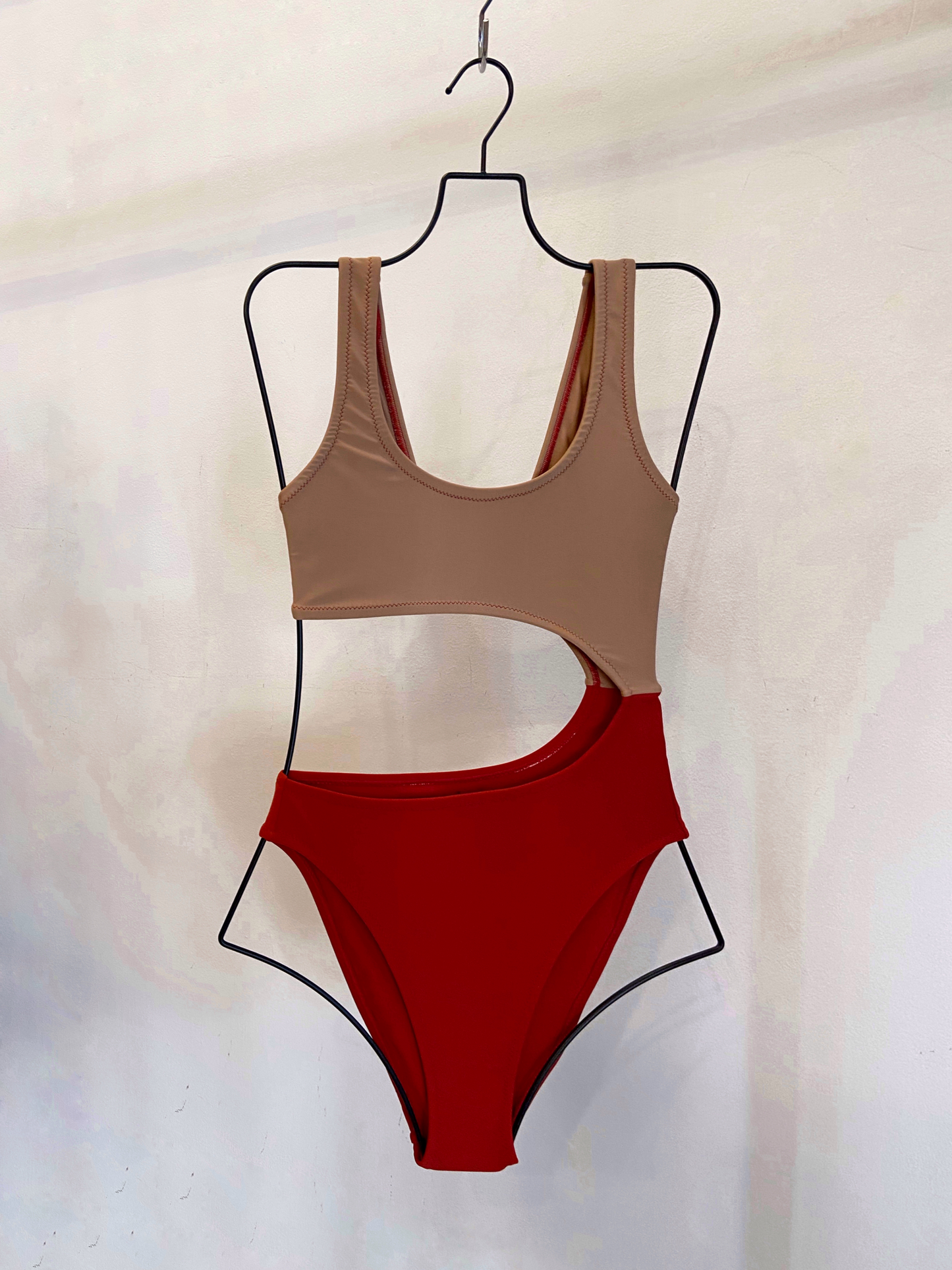 TRIKINI BICOLOR / RED & NUDE