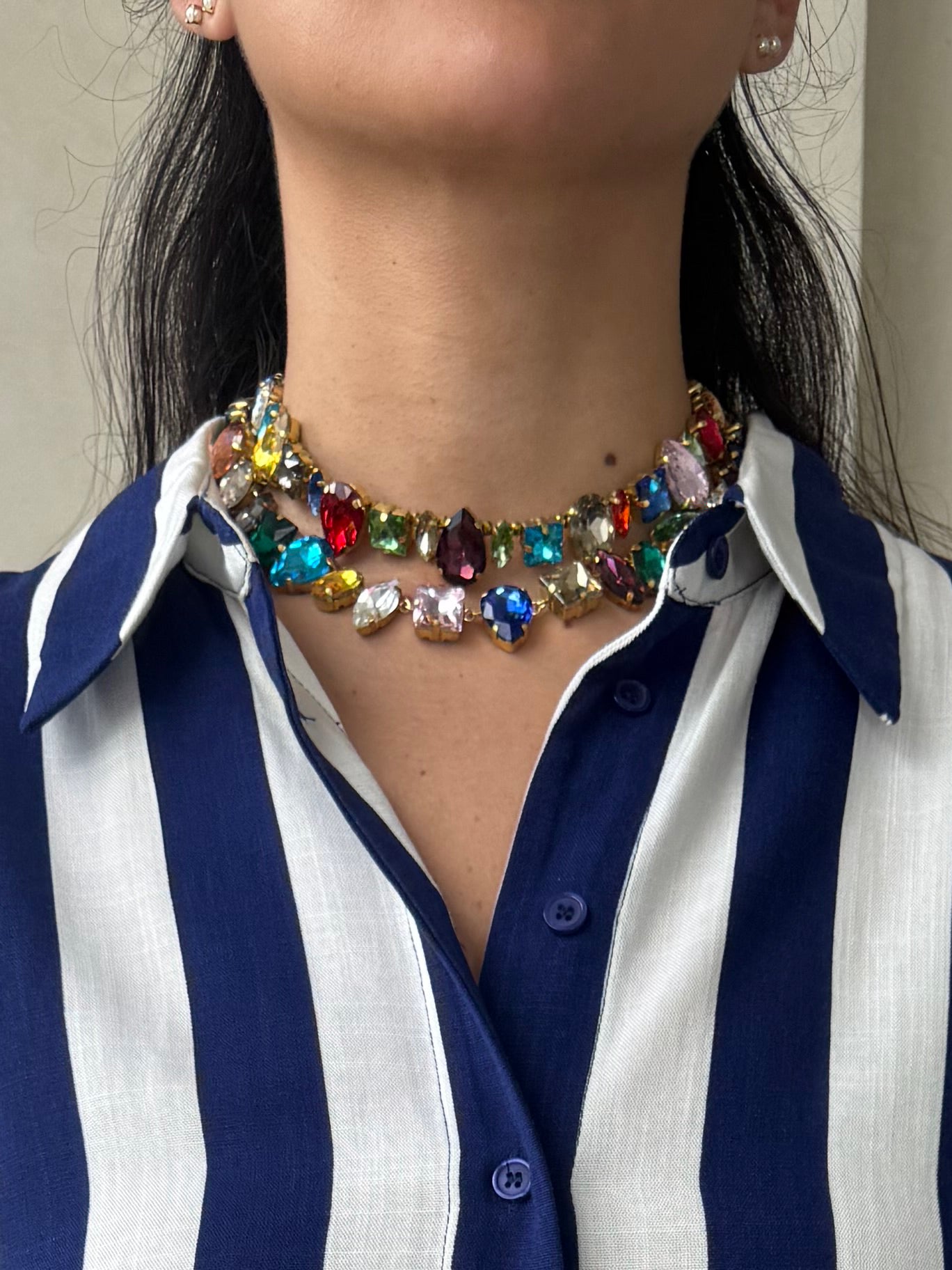 COLLAR PIEDRAS / MULTICOLOR - OJO CORAZON