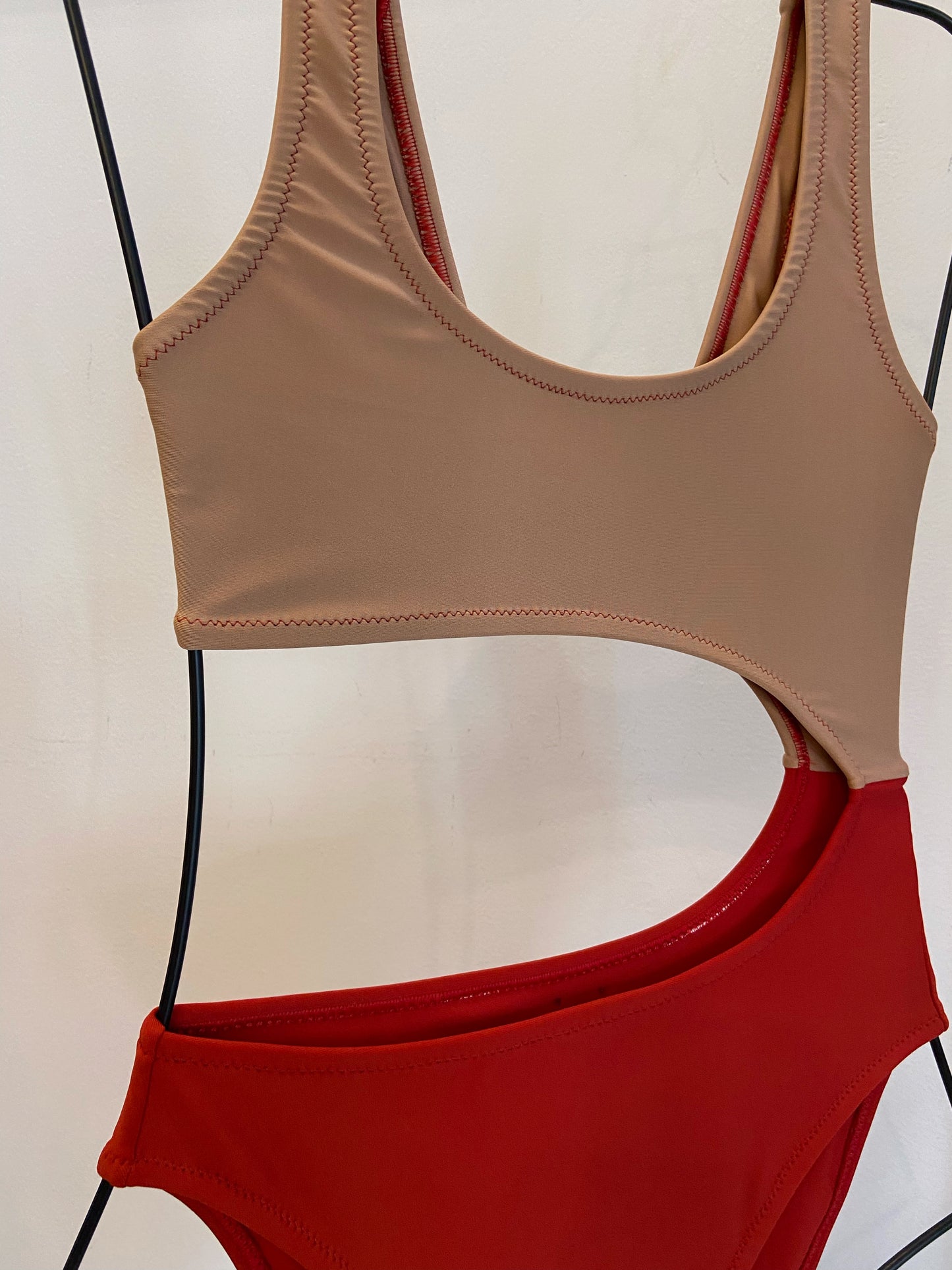 TRIKINI BICOLOR / RED & NUDE