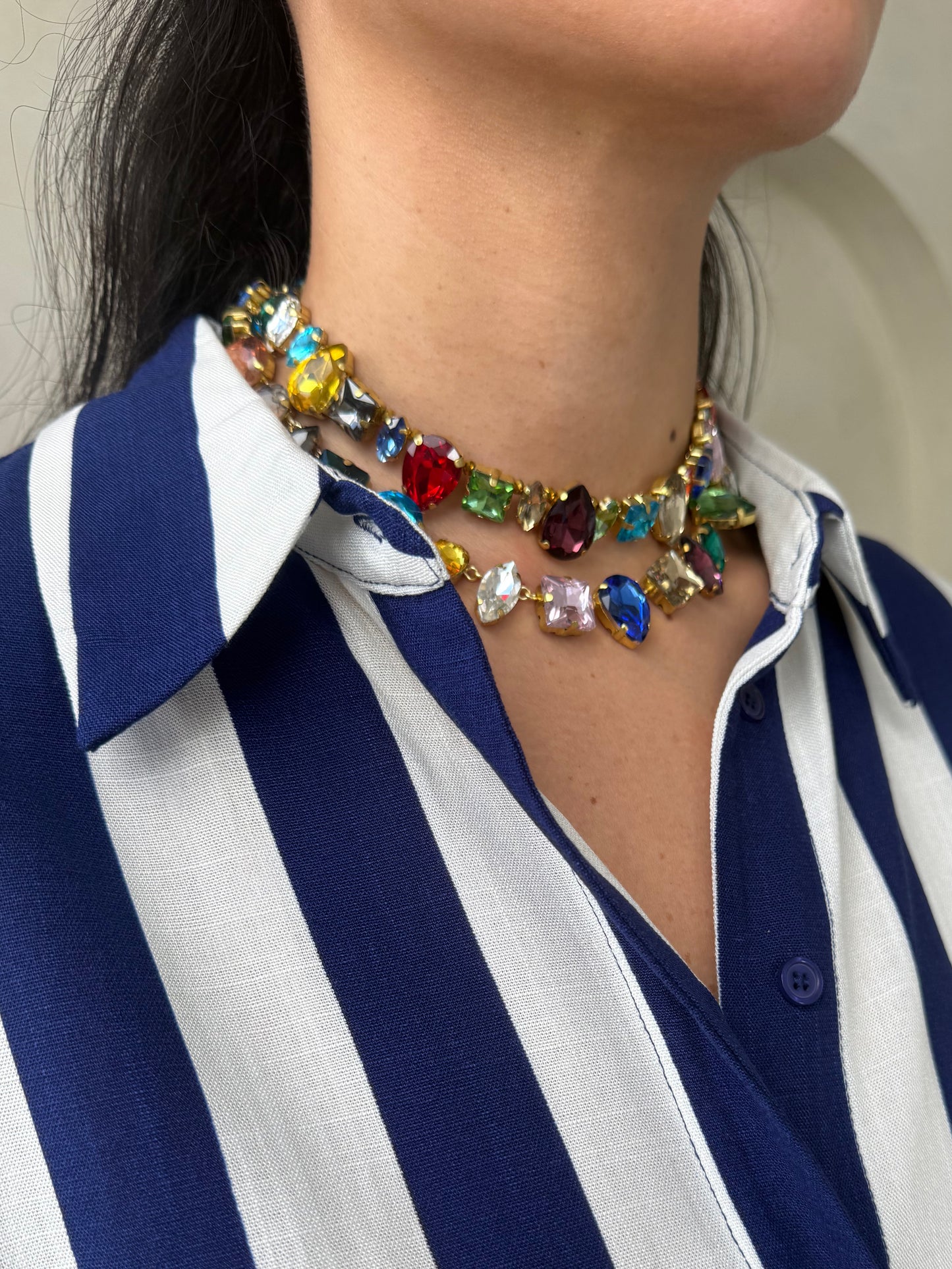 COLLAR PIEDRAS / MULTICOLOR - OJO CORAZON