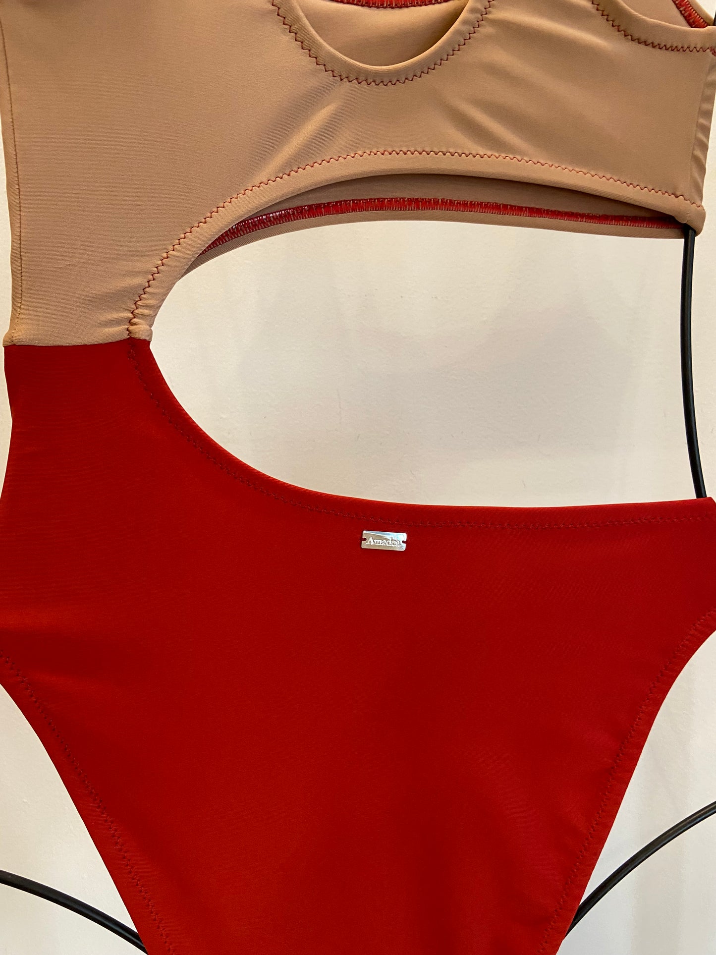 TRIKINI BICOLOR / RED & NUDE