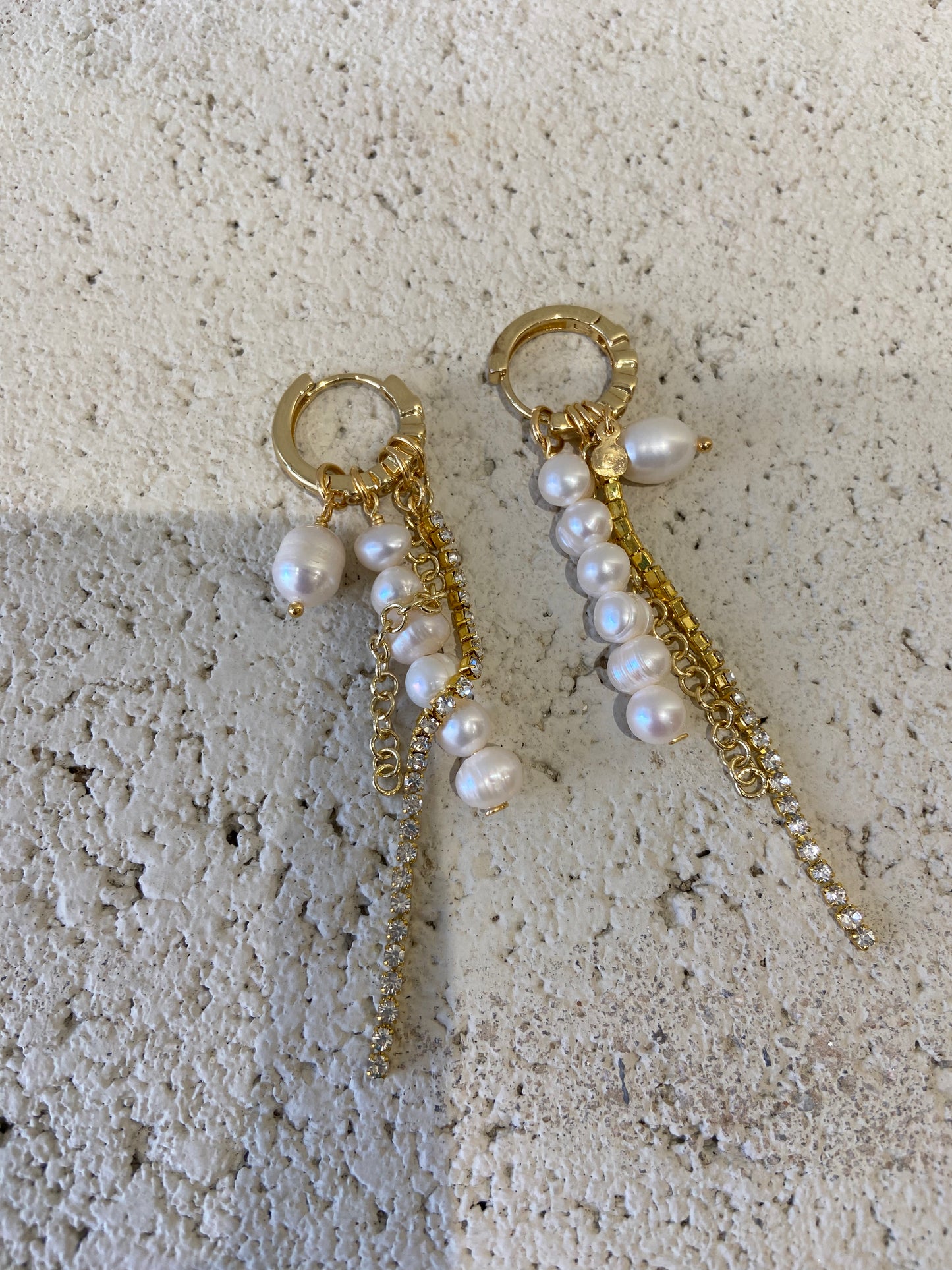 ARGOLLAS GOLD Y PERLAS - OJO CORAZON