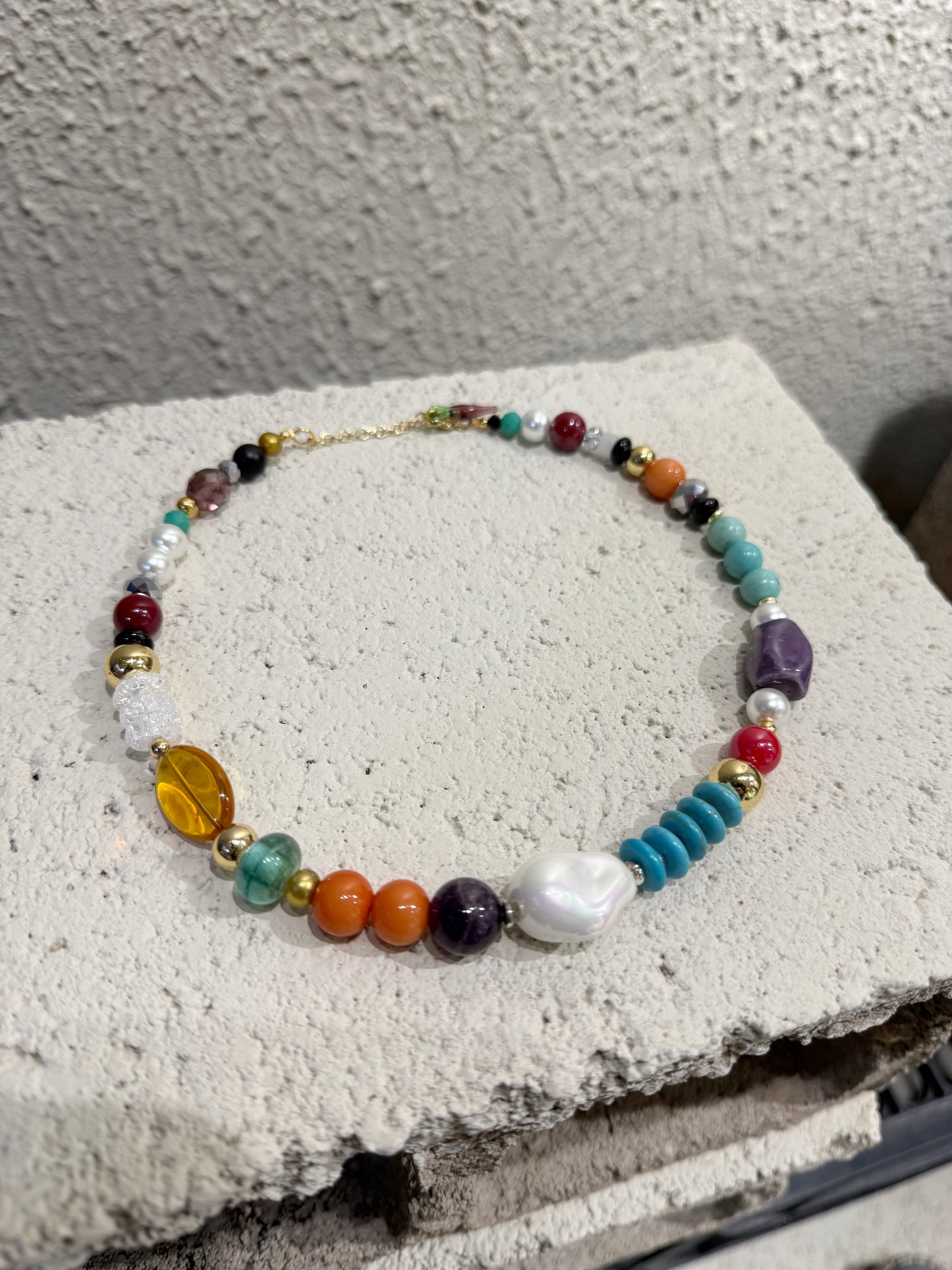 COLLAR PIEDRAS / MULTICOLOR - OJO CORAZON