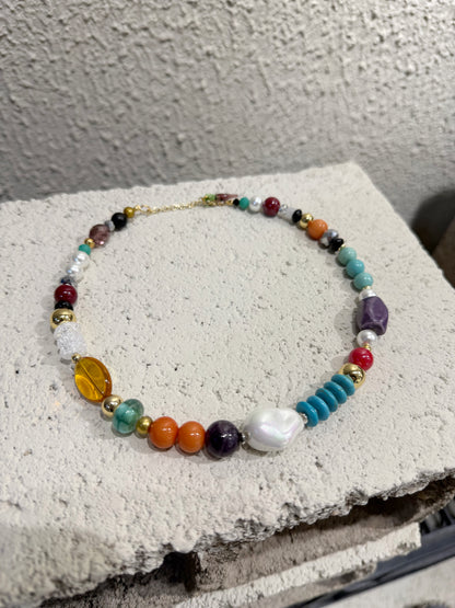 COLLAR PIEDRAS / MULTICOLOR - OJO CORAZON