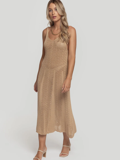 VESTIDO CROCHET / CAMEL