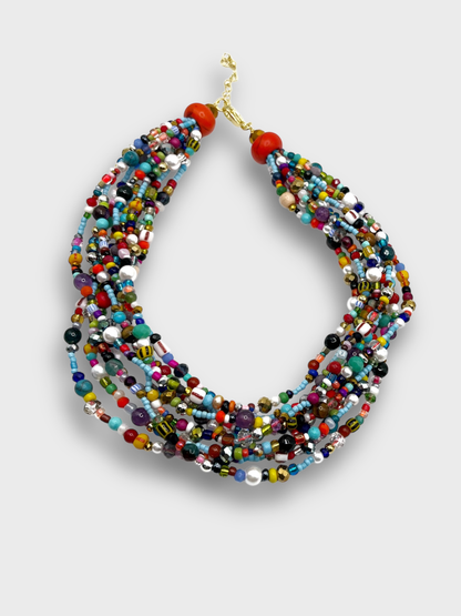 COLLAR PIEDRAS Y MOSTACILLA / MULTICOLOR - OJO CORAZON