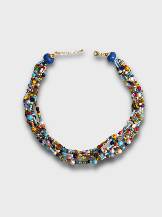 COLLAR PIEDRAS Y MOSTACILLA / MULTICOLOR - OJO CORAZON