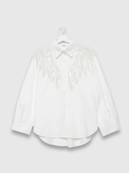 CAMISA APLIQUES PERLAS / WHITE