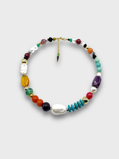 COLLAR PIEDRAS / MULTICOLOR - OJO CORAZON