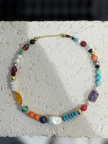 COLLAR PIEDRAS / MULTICOLOR - OJO CORAZON