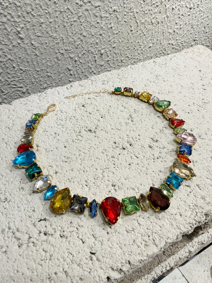 COLLAR PIEDRAS / MULTICOLOR - OJO CORAZON (Copia)