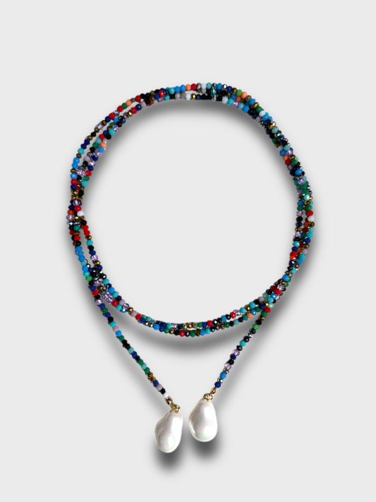 COLLAR LARGO PIEDRAS / MULTICOLOR - OJO CORAZON