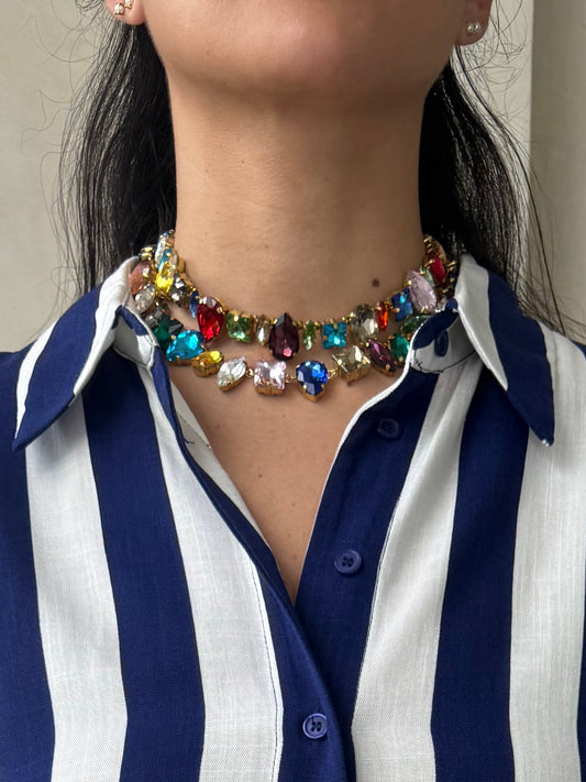 COLLAR PIEDRAS / MULTICOLOR - OJO CORAZON