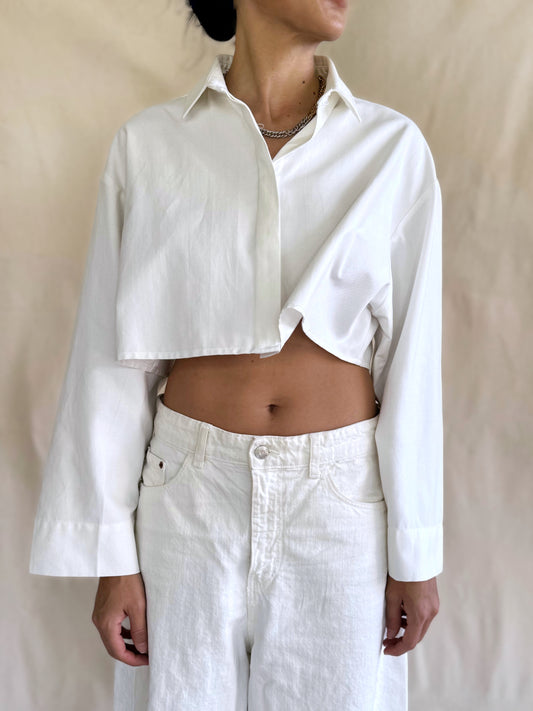 CAMISA / CROPPED OXFORD - WHITE