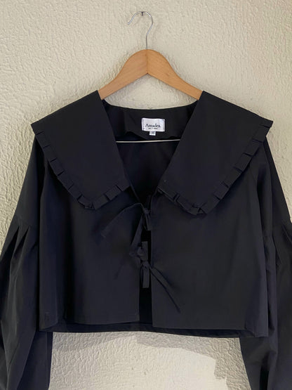 CAMISA CUELLO RUFFLE / BLACK