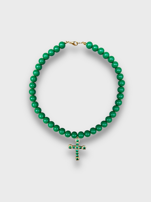 COLLAR VERDE DIJE CRUZ