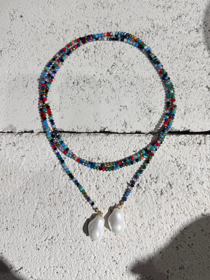 COLLAR LARGO PIEDRAS / MULTICOLOR - OJO CORAZON