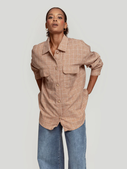 CAMISA OVERSIZE BOLSILLOS / ESTAMPADO