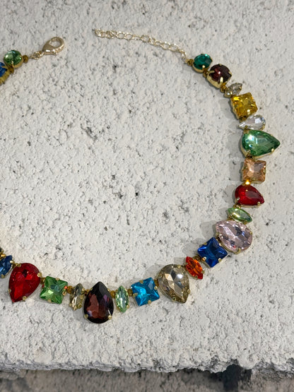 COLLAR PIEDRAS / MULTICOLOR - OJO CORAZON (Copia)