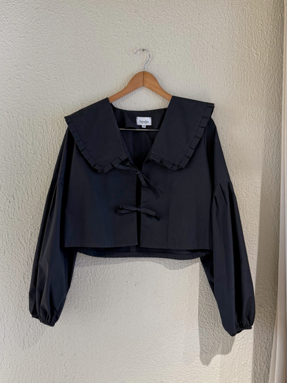 CAMISA CUELLO RUFFLE / BLACK
