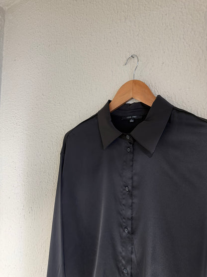 CAMISA LOVE TREE / SEDA NEGRO