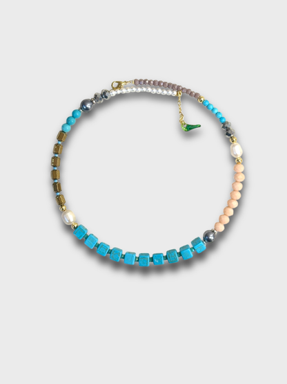 COLLAR PIEDRAS / MULTICOLOR - OJO CORAZON